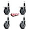 Service Caster 5'' Thermoplastic Rubber Swivel 1-1/4'' Expanding Stem Caster Set 2 Total Lock Brakes, 4PK SCC-EXTTL20S514-TPRB-2-S-2-114 - alternate 3